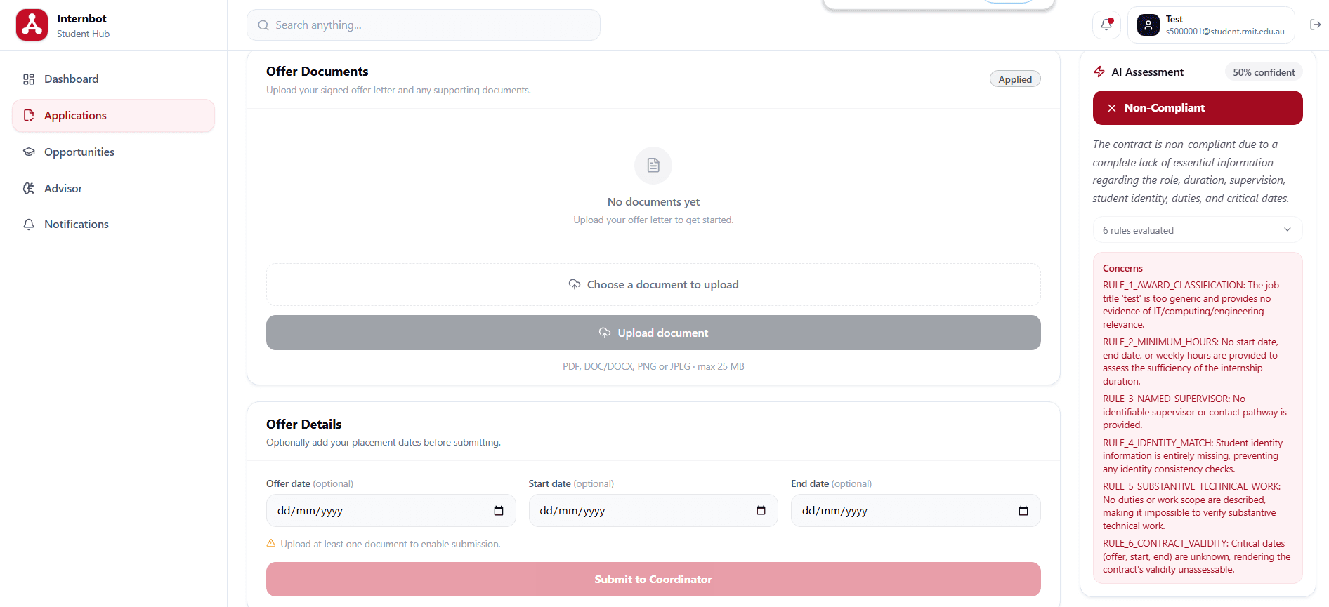 Internbot workflow