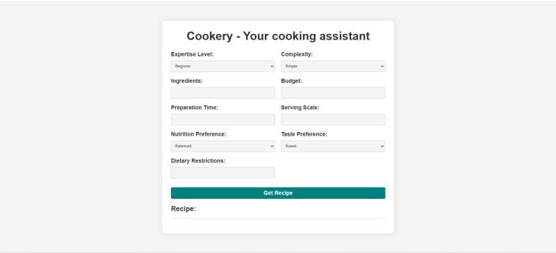 Cookery Assistant